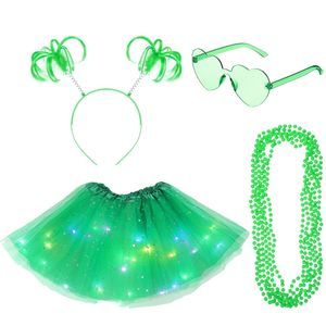 9 Pcs Halloween Led Skirt Costume Set For Women, Lighted Tulle Tutu Skirt Pom💖